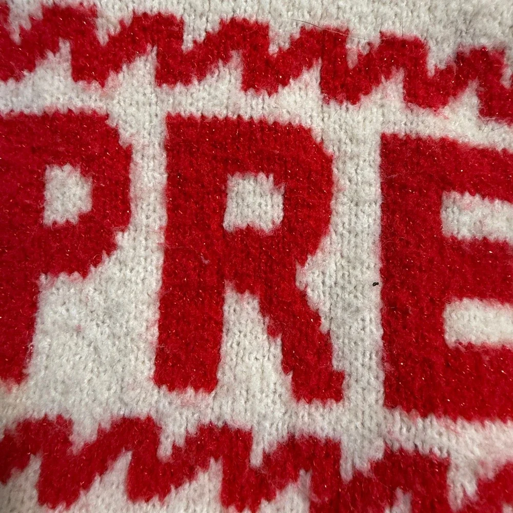 A New Day Pullover Sweater Womens XXL Red White Apres Ski Oversized Chunky Knit